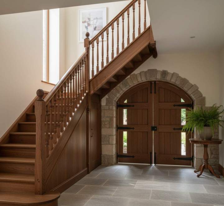 Escalier et portail en bois, Honfleur